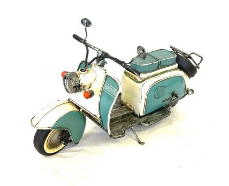 Vintage tin Lambretta scooter model measures height 22cm length 38cm