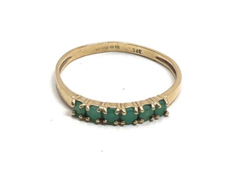 9ct gold vintage emerald set ring (1g)