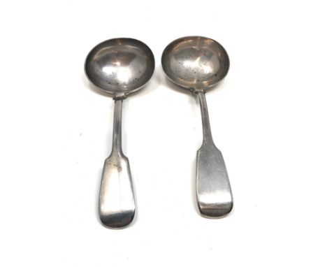 2 victorian silver ladle spoons weight 118g