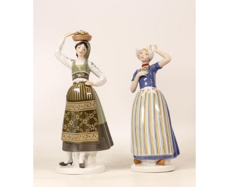 Goebel Lady Figures to include Antje &amp; Ines, tallest 23.5cm(2) 
