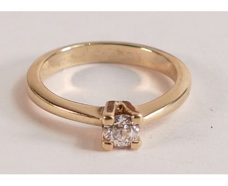 14ct gold diamond solitaire ring, size L, 3.1g. 