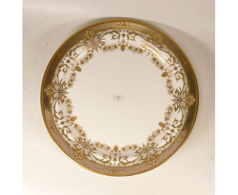 De Lamerie Fine Bone China heavily gilded Silver &amp; Gilt Rimmed Circular Serving Platter, specially made high end quality 