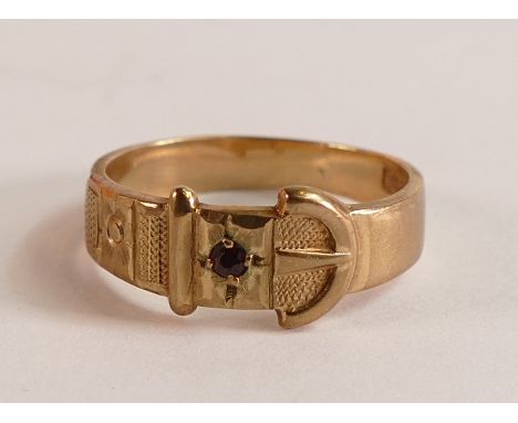 9ct buckle ring, size M, 3g. 