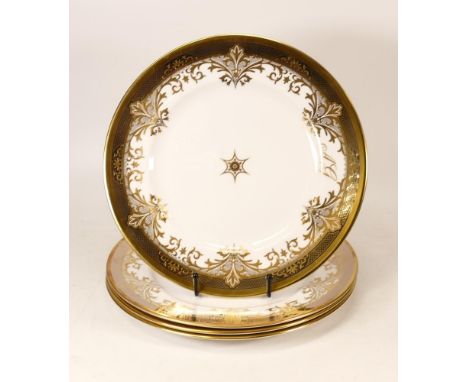 De Lamerie Fine Bone China heavily gilded Silver &amp; Gilt Rimmed Plates, specially made high end quality item, Made in Engl