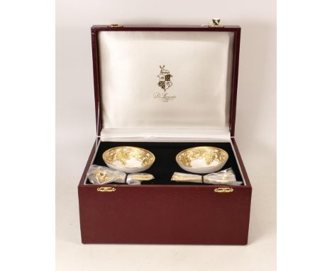 De Lamerie Fine China Boxed Dip Bowl Set, high end quality item, new and Made in England, missing wooden tray 