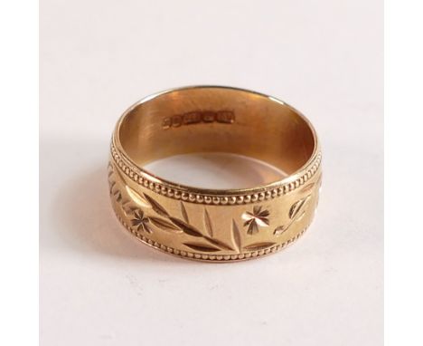 9ct gold wedding ring, size I,2.5g. 