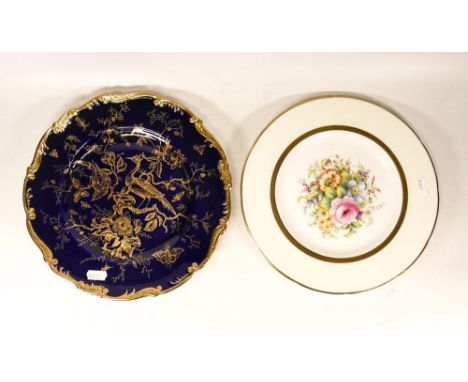 Two Gilt Cabinet Plates to include Coalport Cairo Pattern Example and a E &amp; Brain Foley Floral Spray Plate. Diameter of l