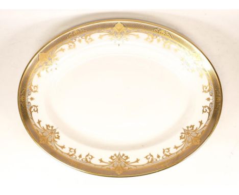 De Lamerie Fine Bone China heavily gilded Silver &amp; Gilt Rimmed Oval Serving Platter, specially made high end quality item