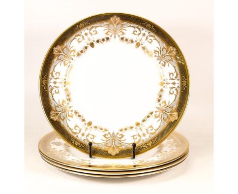 De Lamerie Fine Bone China heavily gilded Silver &amp; Gilt Rimmed Plates, specially made high end quality item, Made in Engl