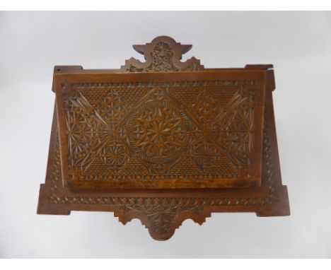 A Vintage Fruitwood Letter Rack, with ornate carving to the surround, approx 35 x 31 cms together with 1950's student noteboo