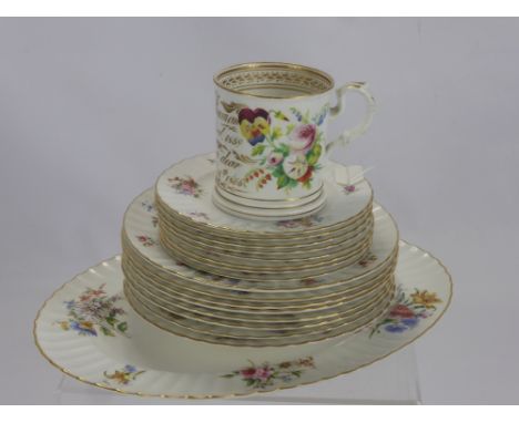 A Part Royal Worcester Fine Bone China Dinner Service, comprising one large meat platter, one serving dish,  eight side plate