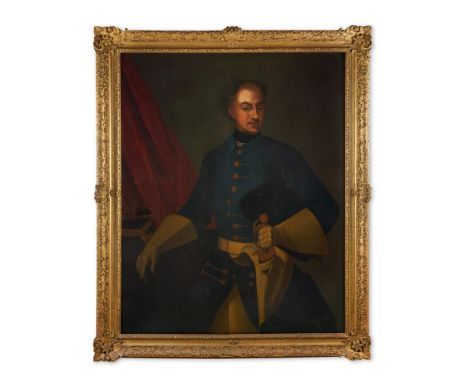 FOLLOWER OF DAVID VON KRAFFT (SWEDISH 1655-1724)PORTRAIT OF KING CHARLES XII OF SWEDEN, THREE-QUARTER LENGTH, IN UNIFORMOil o