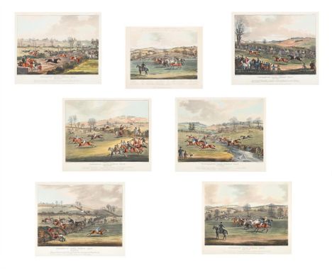 AFTER JAMES POLLARD THE NORTHAMPTON GRAND STEEPLE-CHASEAquatints with hand-colouring, by Henry Pyall (Siltzer p.221; Snelgrov
