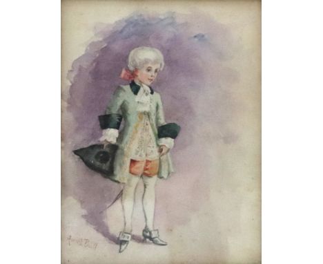 Agnes Bull (British, 19th/20th Century) A portrait of a young boy in 18th century costume, signed 'Agnes Bull' (lower left), 