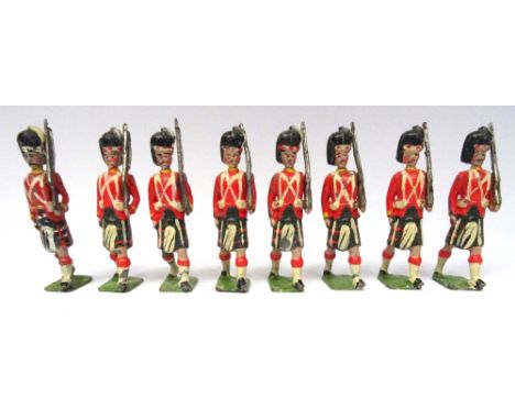 Britains set 112, Seaforth Highlanders FIRST VERSION, box pack, dated 20.1.1901, one not matching with paper label (Condition