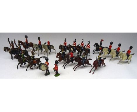 Britains early Cavalry Donkey Horses, Rocking Horses, FIRST VERSION 1st Dragoons, and  Scots Greys from set 32, Cross legged 
