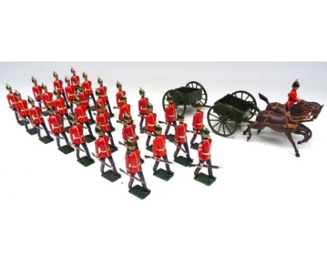 Somerset Light Infantry at the trail New Toy Soldiers in the Britains hollowcast style and a Royal Engineers Limbered Wagon (