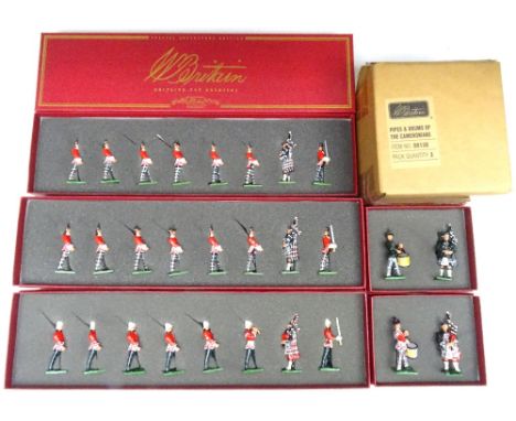 Britains Scottish Regiments 00126 Royal Scots, 00127 Highland Light Infantry (two), 00129 King's Own Scottish Borderers and 0