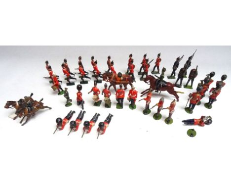 Britains various early Infantry including Royal Marine Light Infantry, slotted arm Musicians, a Middlesex Hussar and various 