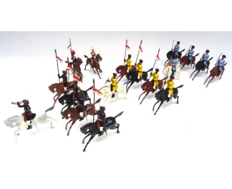 Britains Indian Army set 66, Duke of Connaught's Lancers with Trumpeter (Condition Very Good) 1955, with very neatly repainte