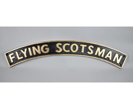 A Reproduction Cast Metal Flying Scotsman Engine Plate, 86cm Wide (Plus VAT) 