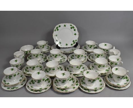 A Colclough Ivy Pattern Tea Set to comprise Cups, Saucers, Side Plates, Milk Jug, Sugar Bowl Etc, Condition Issues 