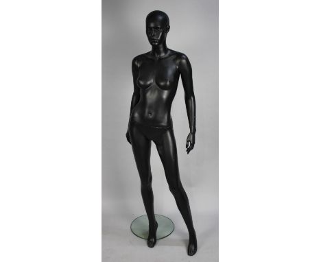 A Female Shop Mannequin on Perspex and Chrome Base, 176cms High 