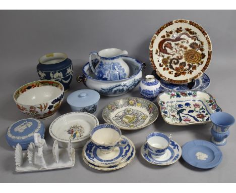 A Collection of Various Ceramics to include Jasperware (including Wedgwood Examples) Copeland Spode Lidded Pot, Aesthetic Toa