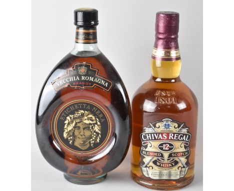 A Single Bottle of Chivas Regal Blended Scotch Whisky and a Bottle of Italian Brandy 