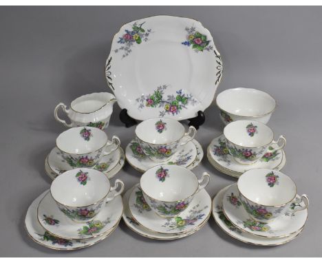 An Adderley Lawley Teaset to comprise Six Cups, Saucers, Side Plates, Milk Jug, Sugar Bowls Etc 