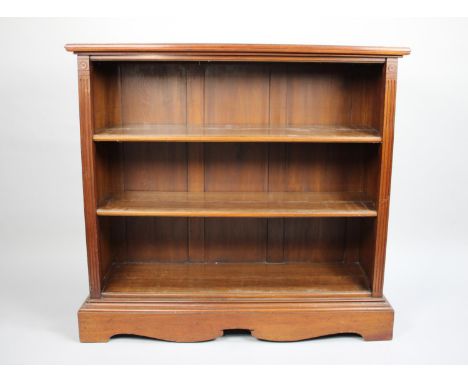 A Mid 20th Century Mahogany Two Shelf Open Bookcase with Reeded and Moulded Decoration, 106cms Wide 