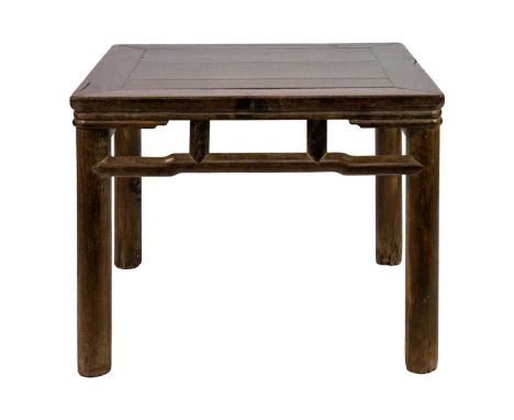 A Chinese hardwood table, Qing Dynasty, 19th century.  Height 46cm, width 57.5cm, depth 57cm.Evidence of worm that is no long