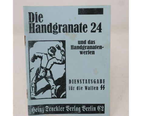 WWII German M-24 hand grenade manual. UK P&amp;P Group 1 (£16+VAT for the first lot and £2+VAT for subsequent lots) 