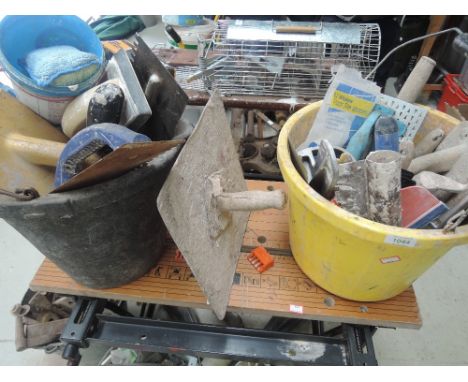 A selection of plastering and rendering tools