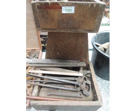 A selection of blacksmith and similar forge tools