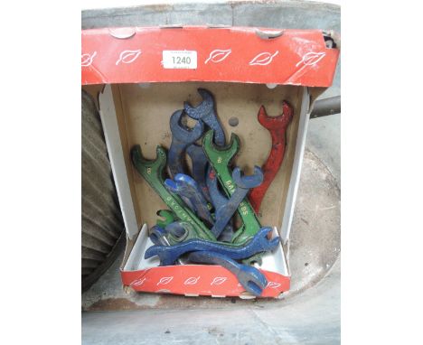 A selection of tractor spanners including Bamford etc