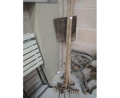 A selection of gardening and similar tools