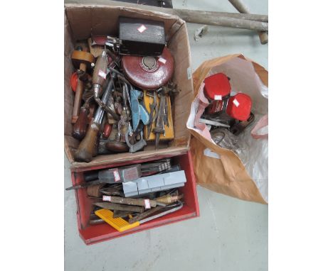 A A selection of wood working and building tools