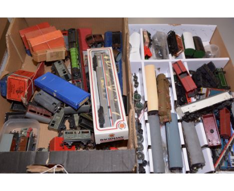 00-gauge tinplate rolling stock by Trix; together with sundry other 00-gauge model railway equipment by Bachmann, Hornby, etc