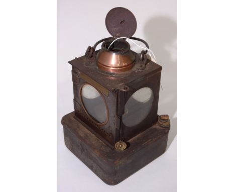 LNER Lamp, Welch patent with copper chimney.