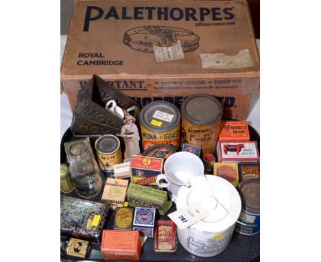 A collection of first half 20th Century food packaging and advertising design, by Hovis, Birds, Palethorps, Frank Cooper's ma