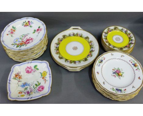 Quantity of Coalport floral patterned plates and dishes, together with Spode Copeland's 'Rockingham' patterned plates and con