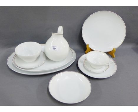 Rosenthal white glazed studio line dinner service comprising plates, bowls, soup bowls, saucers, jug, serving dishes, togethe