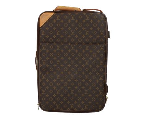 LOUIS VUITTON Trolley "PEGASE 50". Klassisches Modell. Monogram Canvas Serie mit goldfarbener Hardware und naturbelassenem Le
