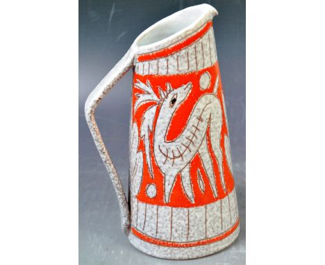 Fratelli Fanciullacci - An original retro vintage mid 20th Century 1960's Italian studio art pottery vase jug having a vibran