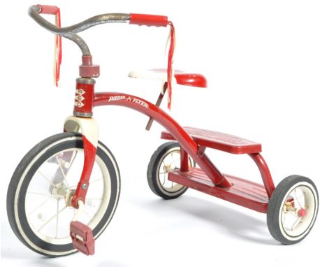 Radio Flyer - A retro vintage 20th Century 1970's child's dual deck tricycle bike. The tricycle having chrome tubular handles