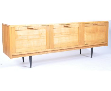 Graham Amey Furniture Ltd - An original retro vintage mid 20th Century high end British design golden oak / light oak sideboa