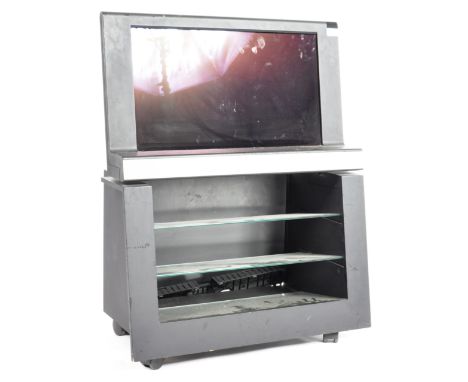 Bang &amp; Olufsen - BeoVision 8 - 26 - A Danish made flat screen television TV on stand having a built in sound bar speaker 
