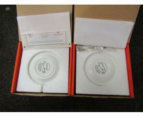 Four Wedwood clarice Cliff Limited Edition coffee cups, saucers and spoons in original boxed with certificates "Garden Blue",