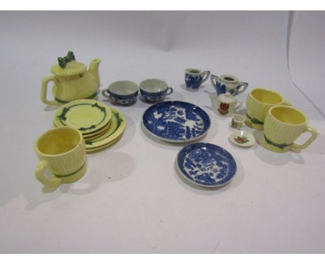 A collection of assorted dolls tea service pieces